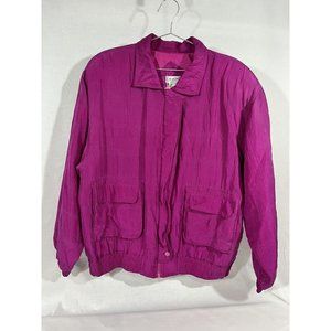 Pink Silk Lavon Quilted Jacket Size Large